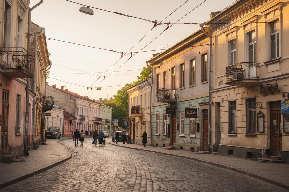 Historic Kyiv streets and warm afternoon light during Day 3